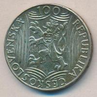 Csehszlovákia 1949. 100K Ag "Sztálin" T:2- Czechoslovakia 1949. 100 Korun Ag "Stalin" C:VF