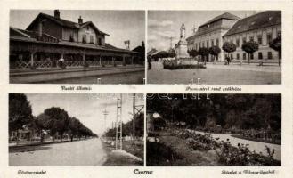 Csorna vasútállomással