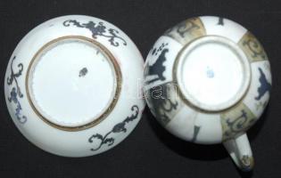 XIX. sz végi máz alatti és benyomott Herend jelzéssel: kínai mintás, alján áttört tálka és alján átt...