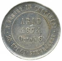 Arad 1874. Történelmi Ag emlékérem az aradi vértanúk kivégzésének 25. évi gyászemlékére (12.05g/40mm...