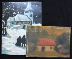 3db vegyes technikával készült festmény különböző méretekben (2 tempera és 1 akvarell)