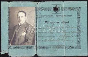 1920 Fényképes román vezetői engedély / Romanian driving-licence with photo