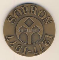 Renner Kálmán (1927-1994) 1977. "Sopron 1277-1977" bronz emlékérem (60mm) T:2 / 1977. Sopron Br commemorative medal Sign: Kálmán Renner (60mm) C:XF