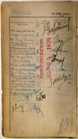 1927 Joghallgató leckekönyve nagy jogászok aláírásaival. (Grosschmid, Szladits, Kmetty és sokan mások) borító megviselt