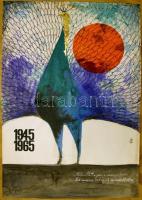 1964 FI. jelzéssel: Fölszállott a páva. Eredeti rajzolt plakát terv. Vegyes technika. Jelzett. Hajtásnyomok. 80x100 cm (egy szakadás)