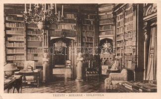 Trieste Miramar castle; library interior