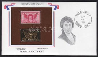 Amerikai Egyesült Államok/"Nagy Amerikaiak" 1948. "Francis Scott Key- 22K aranyfóliás...