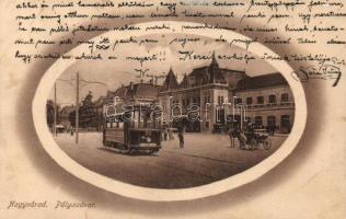 Nagyvárad railway station, tram