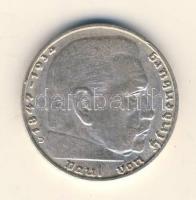 Német 3. Birodalom 1938D 2M Ag "Hindenburg" T:2-
German Third Reich 1938D 2 Marks Ag &quot...