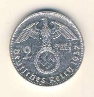 Német 3. Birodalom 1937G 2M Ag "Hindenburg" T:2- German Third Reich 1937G 2 Marks Ag "Hindenburg" C:VF