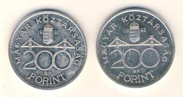 1992. 200Ft Ag "MNB" (2x) T:2+