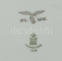 1938 Horogkeresztes Luftwaffe porcelán tányér. Alján máz alatti fegyvernemi jelöléssel