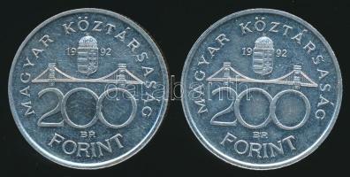 1992. 200Ft Ag "MNB" (2x) T:2