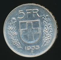 Svájc 1933B 5Fr Ag T:2- Switzerland 1933B 5 Francs Ag C:VF