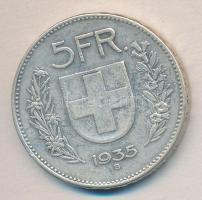 Svájc 1935B 5Fr Ag T:3+ Switzerland 1935B 5 Francs Ag C:F+