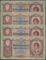 1932. 50P (4x) T:II,II-(egyiknél apró sarokhiány)