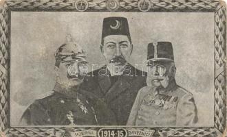 1914-15 Vjerni Savznici / Wilhelm II, Mehmed V, Franz Joseph, WWI propaganda (EK)