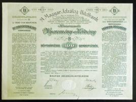 1906. A Magyar Jelzálog Hitelbank Konverzionális Nyeremény-Kötvény részkötvénye 100K-ról magyar, német és francia nyelven