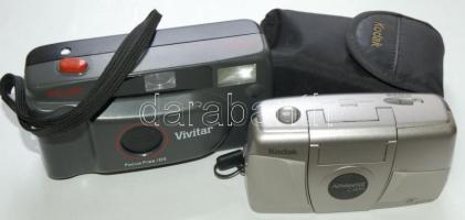 2db működőképes automata fényképezőgép: Vivitar PS 120, Kodak Adventix C300 tokkal