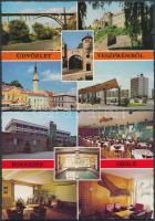 120 db színes modern, főleg vidéki magyar képeslap, sok megíratlan