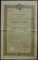 1903. Magyar Korona Országai 4%-kal kamatozó Járadékkölcsön államadóssági kötvénye 5000K-ról szelvényekkel