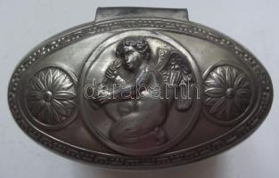 2db gazdagon díszített ón ékszeres doboz (12x10x5cm, 13x8x9cm)