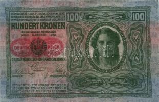 1912. 100K "Citta di Fiume" + "Deutschösterreich" fny.-al +  1913. 20K (2x) &quo...