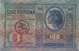 1912. 100K "Citta di Fiume" + "Deutschösterreich" fny.-al +  1913. 20K (2x) &quo...