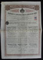 Bulgária 1907. 4 1/2%-os Állami Arany-Kölcsön Kötvény 500GL-ról három nyelven,szelvényekkel  Bulgária 1907. Bulgarian 4 1/2% Gold Loan 500 Gold Leva with coupons
