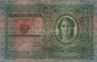 1902. 1000K hamis "Magyarország" körbélyegzővel, áthúzással érvénytelenítve és "Stempel wurde von..." osztrák bélyegzéssel + 1912-1915. 10K, 20K, 100K mind Csehszlovák pecsételt bélyegzéssel T:III