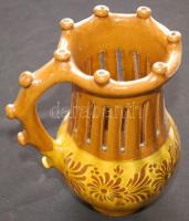 Feliratos kerámia Miska-kancsó, Csibi mezőtúri kerámia 25 cm