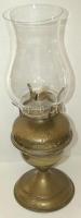 Nagyméretű réz petróleum lámpa üveg búrával 39cm magas