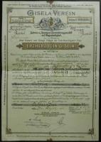 Ausztria/Bécs 1908. Férjhezmenendő lányok kiházasítására alakult Gizella-Egylet kötvénye 2000K-ról
A...