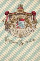 Bavarian coat of arms Emb. litho