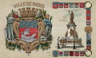 Paris coat of arms Emb. litho (pinhole)
