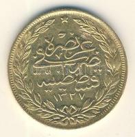 Törökország/Oszmán Birodalom 1915. (1327/6) 100K Au "V.Mohamed" 7,2g T:2- ph.
Turkey/Ottom...