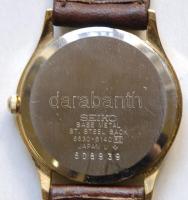 Seiko quartz óra bőr szíjjal, szép állapotban, elemmel. Működik. / Seiko working watch with leather-...
