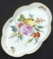 cca 1910 Boquet de Fruits mintával díszített jelzett Herendi porcelán tálacska / Herendi chinaware bowl 9x14cm