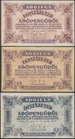 1946. 100.000AP (2x) kétféle papír + 500.000AP + 1.000.000AP fordított címer + 10.000.000AP fordítot...