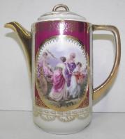 Gazdagon díszített és aranyozott Epiag Alt-Wien jelzett porcelán teás kancsó / Epiag Alt-Wien chinaware tea-pot 18cm