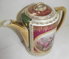 Gazdagon díszített és aranyozott Epiag Alt-Wien jelzett porcelán teás kancsó / Epiag Alt-Wien chinaw...
