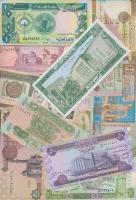 11db különféle modern bankjegy Szíria, Libanon, Irak, Egyiptom, Szudán, Pakisztán, Afganisztán, Szaud Arábia országokból T:I 11 different modern banknotes from Syria, Lebanon, Iraq, Egypt, Sudan, Pakistan, Afghanistan, Saudi Arabia,