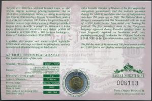 2002. 100Ft "Kossuth" elsőnapi veret sorszámozott díszlapon T:BU Csak 12.000db!