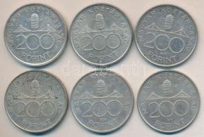 1992-94. 200Ft Ag "MNB" és "Deák" (6x) T:2,3