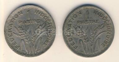 Francia Indokína 1947. 1P (2x) T:2- Franch Indo-China 1947. 1 Piastre (2x) C:VF