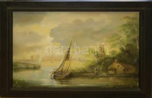 Orbán Csilla (1961): Lápon, olaj-farost, jelzett, keretben, 85x65 cm Keretben