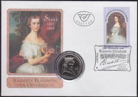 Ausztria 1998. "Erzsébet császárné halálának 100. évfordulója" 2,5€ emlékérem bélyeges érmés borítékon T:BU Austria 1998. "100th Anniversary of the death of Empress Elisabeth" 2,5 Euro medallion on FDC with stamp C:BU