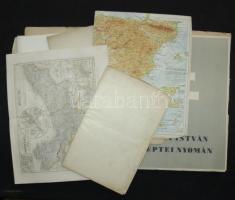 cca 1900-1980 Térkép gyűjtemény tétel: kb 50 db vegyes, főként régi térkép / Collection of 50 mainly...