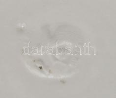 cca 1900 Kézzel festett mázas Hollóházi kerámia falitányér benyomott házas jelzéssel d: 23cm