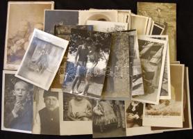 cca 1880-1950 kb 50 db háború előtti fotó, közte 10 db keményhátú. / Mixed photo lot